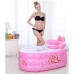 Bathtubs Freestanding Round Inflatable Bath tub Adult Folding Pink Plastic Swimming Pool Height undammable Large Plastic - B07H7JBRRL